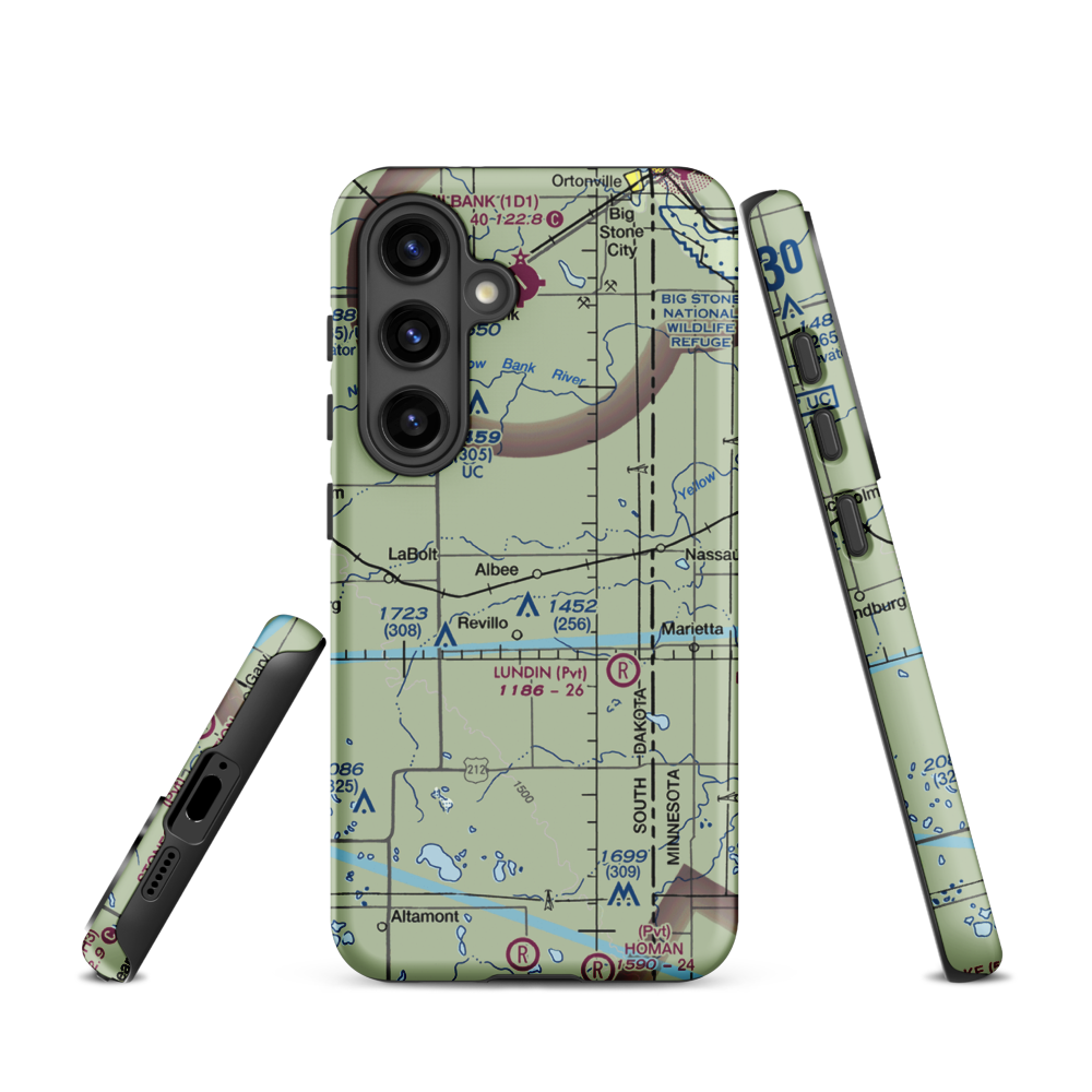 Tribitt Airport (1SD8) VFR Sectional Samsung Phone Case Samsung Galaxy S24 model shown