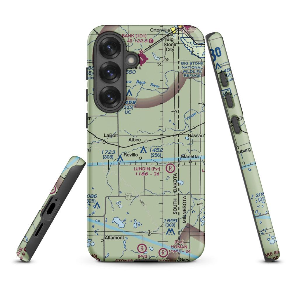 Tribitt Airport (1SD8) VFR Sectional Samsung Phone Case Samsung Galaxy S25 Plus model shown