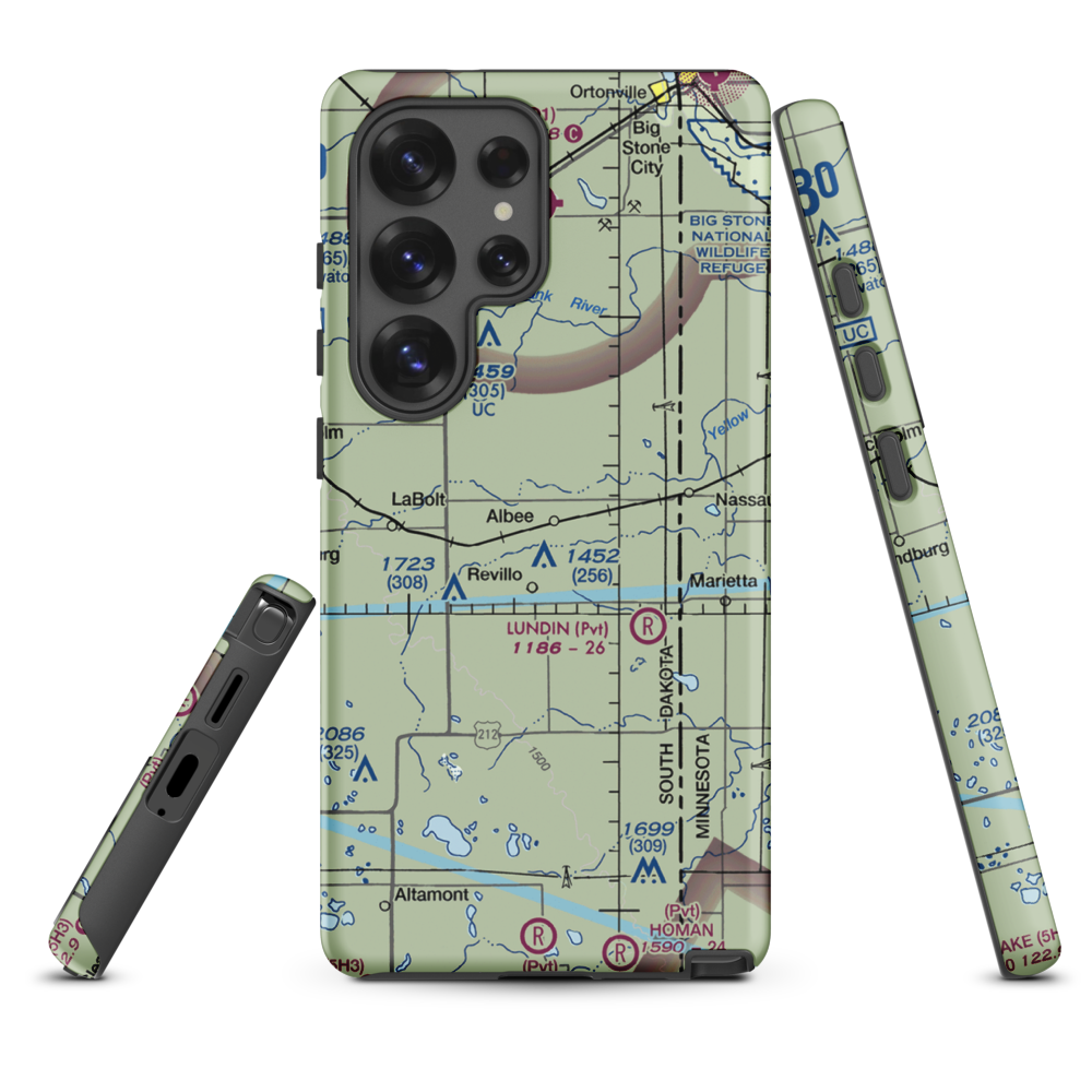 Tribitt Airport (1SD8) VFR Sectional Samsung Phone Case Samsung Galaxy S25 Ultra model shown