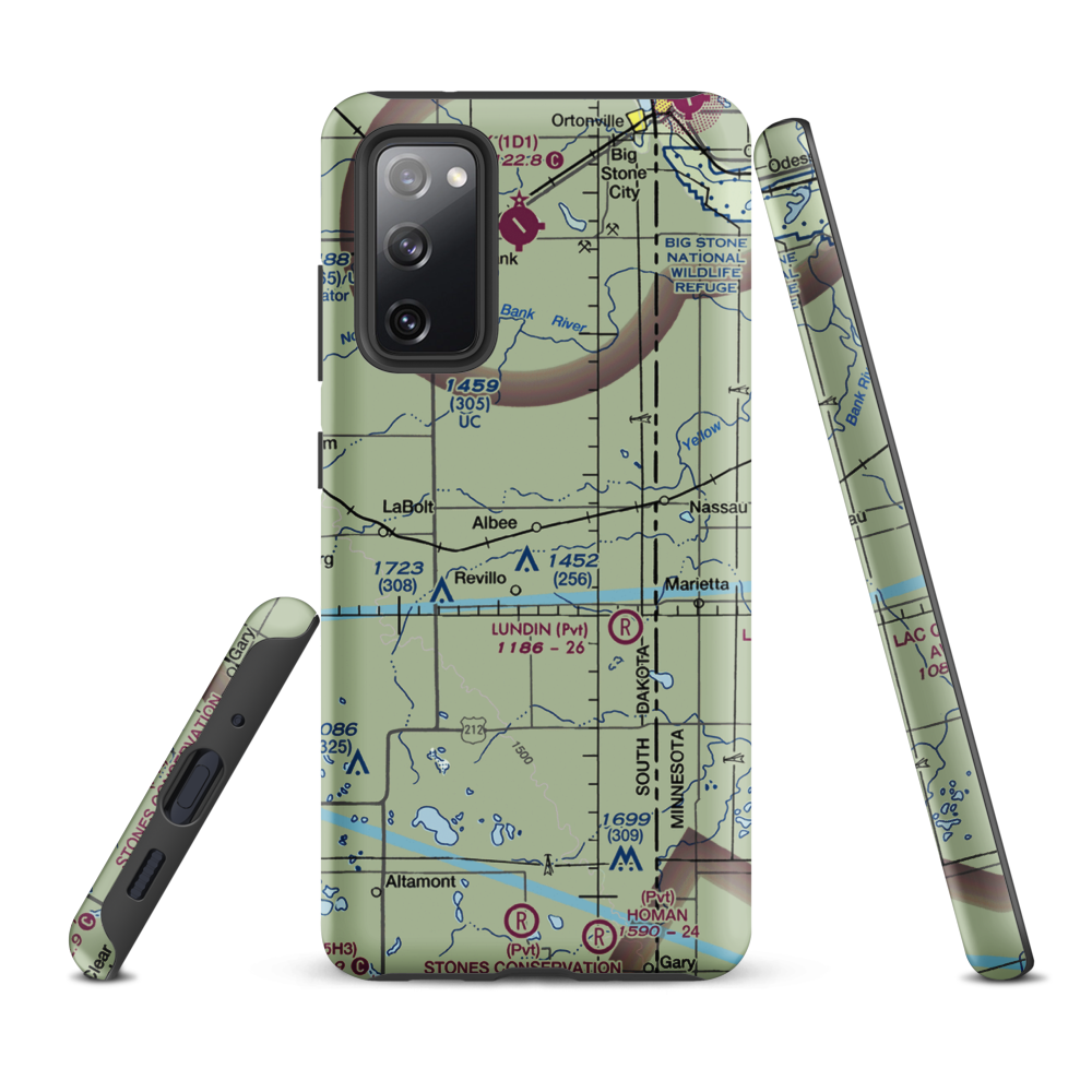 Tribitt Airport (1SD8) VFR Sectional Samsung Phone Case Samsung Galaxy S20 FE model shown