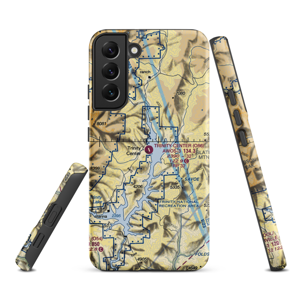 Trinity Center Airport (O86) VFR Sectional Samsung Phone Case Samsung Galaxy S22 Plus model shown