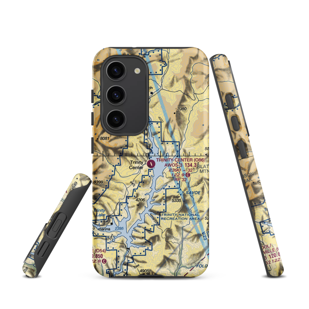 Trinity Center Airport (O86) VFR Sectional Samsung Phone Case Samsung Galaxy S23 model shown