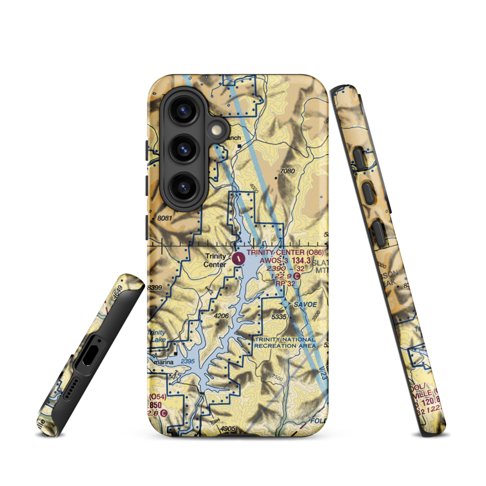 Trinity Center Airport (O86) VFR Sectional Samsung Phone Case Samsung Galaxy S24 model shown