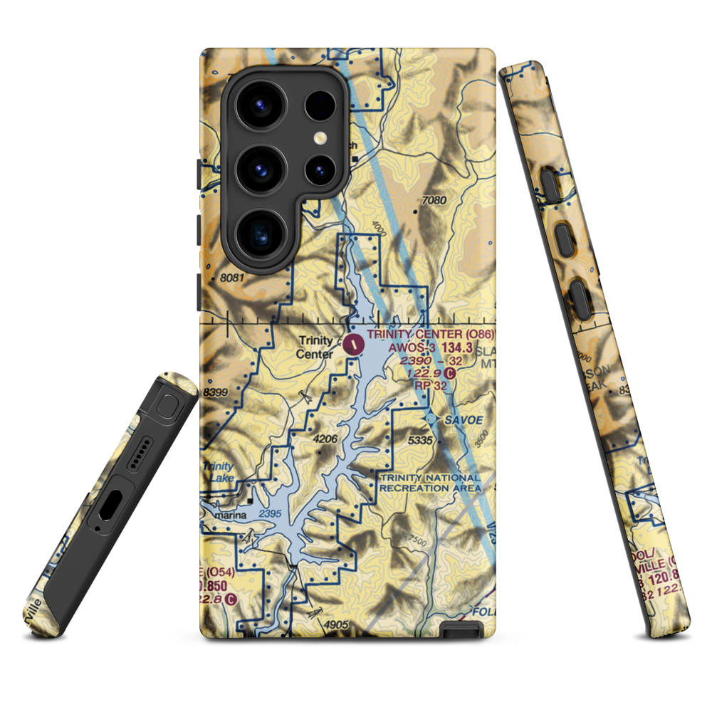 Trinity Center Airport (O86) VFR Sectional Samsung Phone Case Samsung Galaxy S24 Ultra model shown