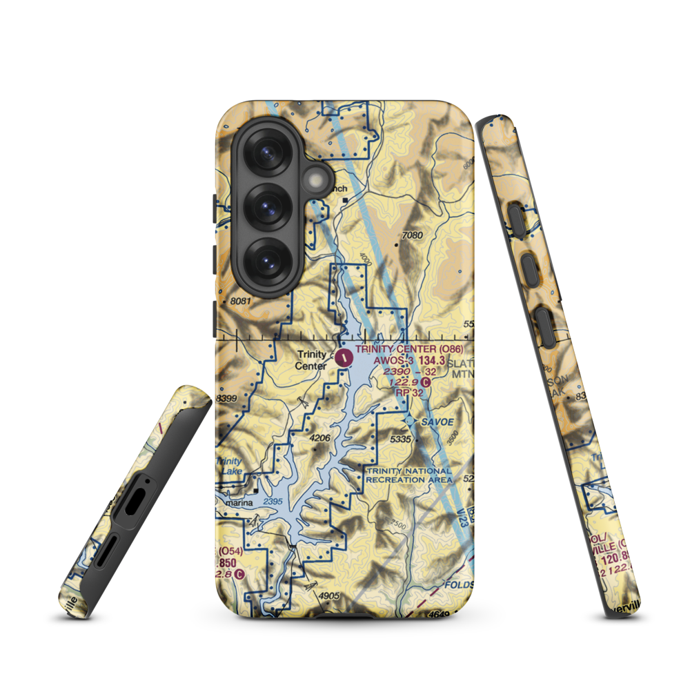 Trinity Center Airport (O86) VFR Sectional Samsung Phone Case Samsung Galaxy S25 model shown