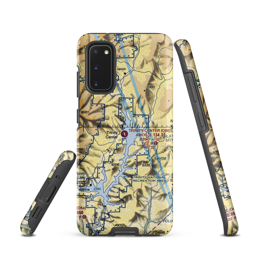 Trinity Center Airport (O86) VFR Sectional Samsung Phone Case Samsung Galaxy S20 model shown