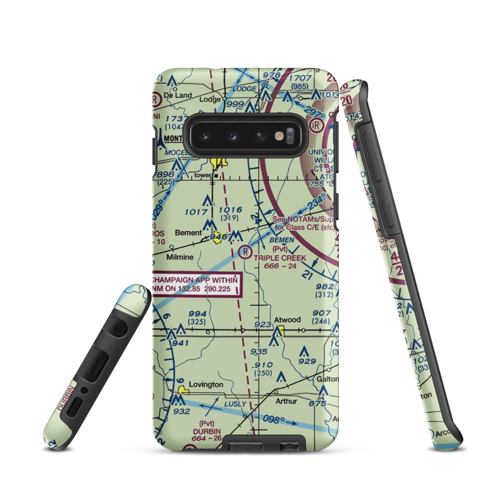 Triple Creek Airport (1IS2) VFR Sectional Samsung Phone Case Samsung Galaxy S10 model shown