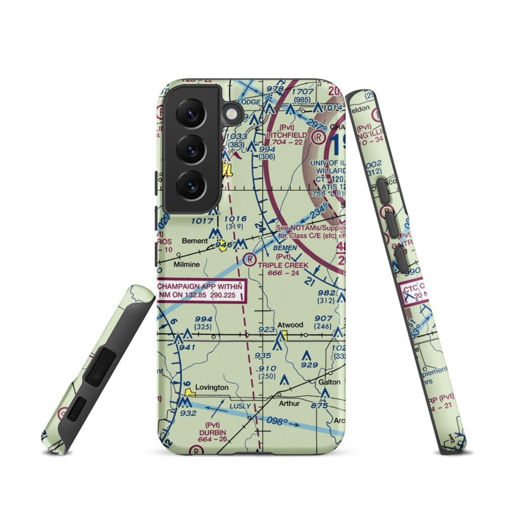 Triple Creek Airport (1IS2) VFR Sectional Samsung Phone Case Samsung Galaxy S22 model shown