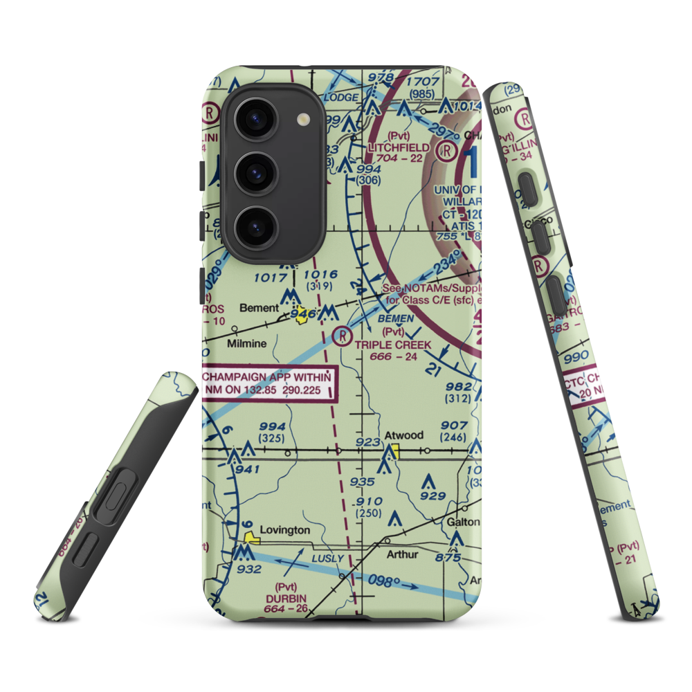 Triple Creek Airport (1IS2) VFR Sectional Samsung Phone Case Samsung Galaxy S23 Plus model shown