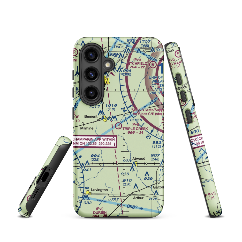Triple Creek Airport (1IS2) VFR Sectional Samsung Phone Case Samsung Galaxy S24 model shown