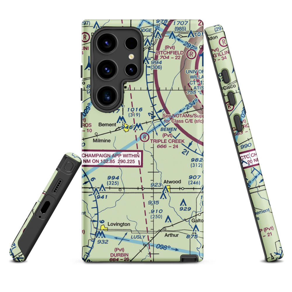 Triple Creek Airport (1IS2) VFR Sectional Samsung Phone Case Samsung Galaxy S24 Ultra model shown