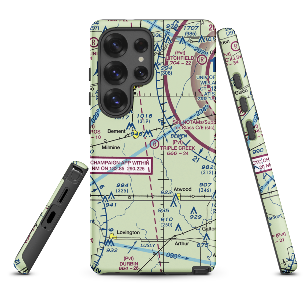 Triple Creek Airport (1IS2) VFR Sectional Samsung Phone Case Samsung Galaxy S25 Ultra model shown