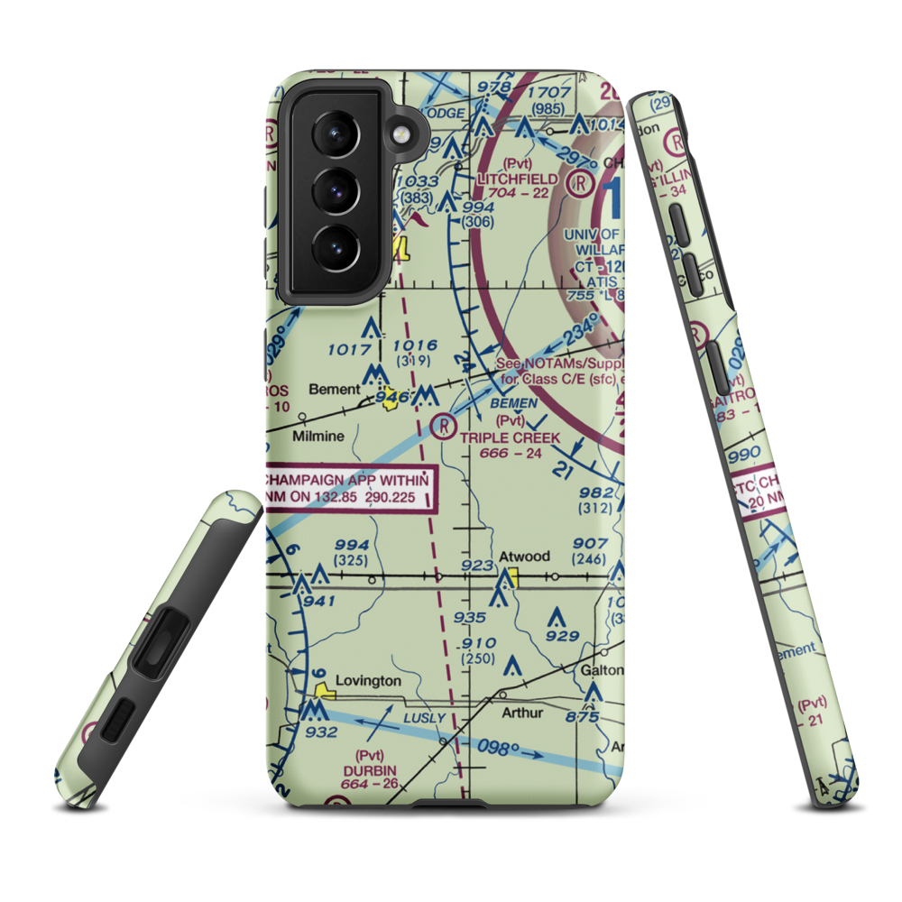 Triple Creek Airport (1IS2) VFR Sectional Samsung Phone Case Samsung Galaxy S21 Plus model shown