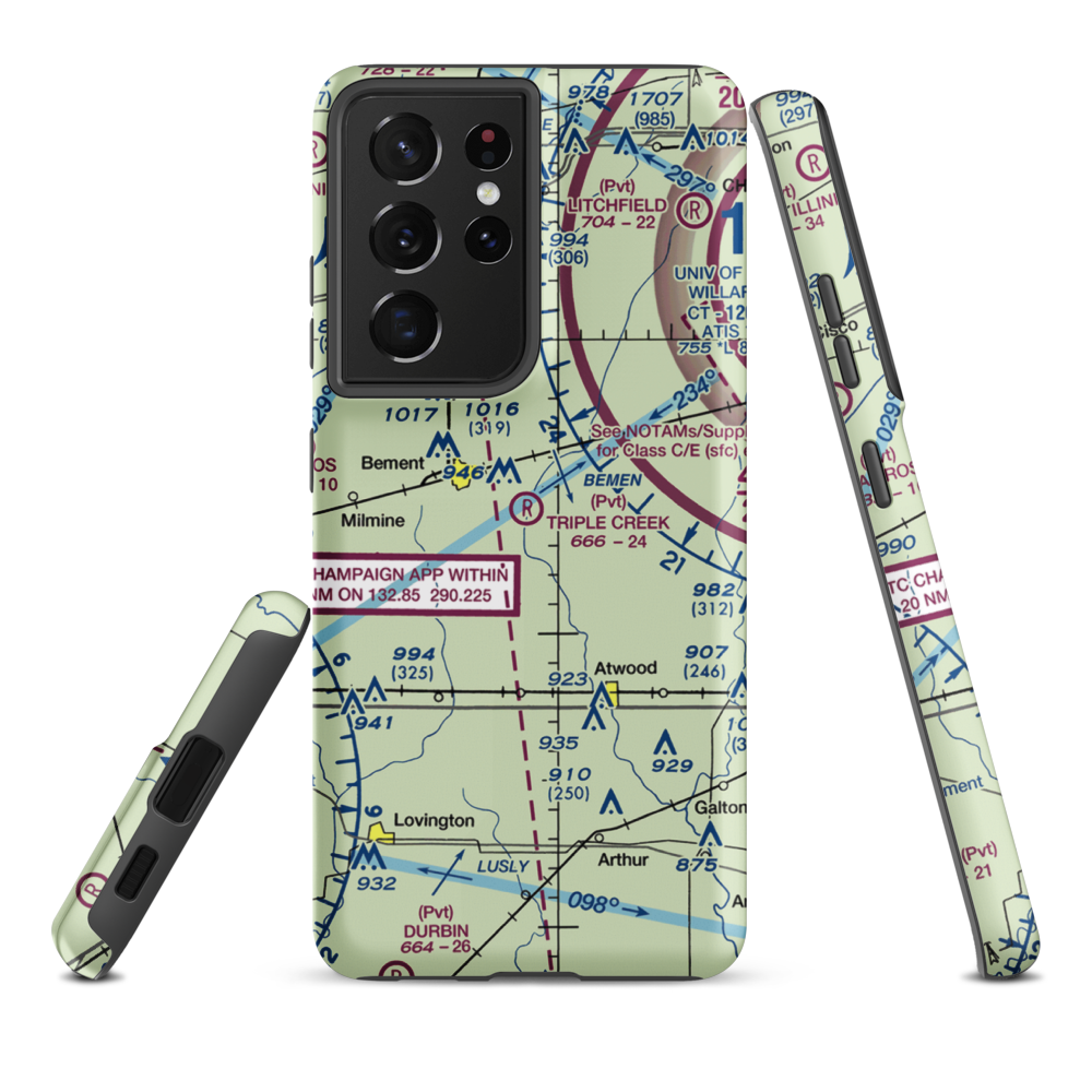 Triple Creek Airport (1IS2) VFR Sectional Samsung Phone Case Samsung Galaxy S21 Ultra model shown