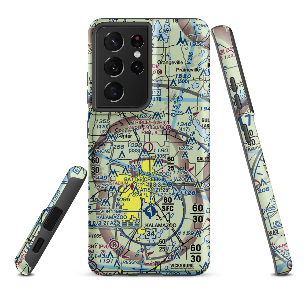 Triple H Airport (2H4) VFR Sectional Samsung Phone Case Samsung Galaxy S21 Plus model shown