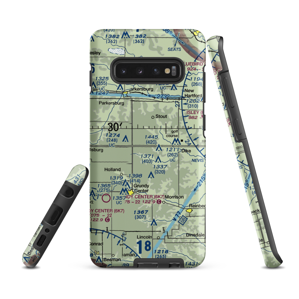 Triple J Airport (4IA9) VFR Sectional Samsung Phone Case Samsung Galaxy S10 Plus model shown