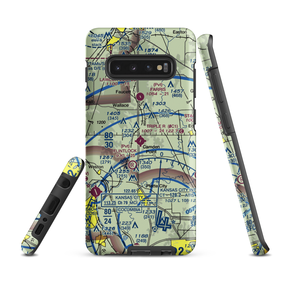 Triple R Airport (0C1) VFR Sectional Samsung Phone Case Samsung Galaxy S10 Plus model shown