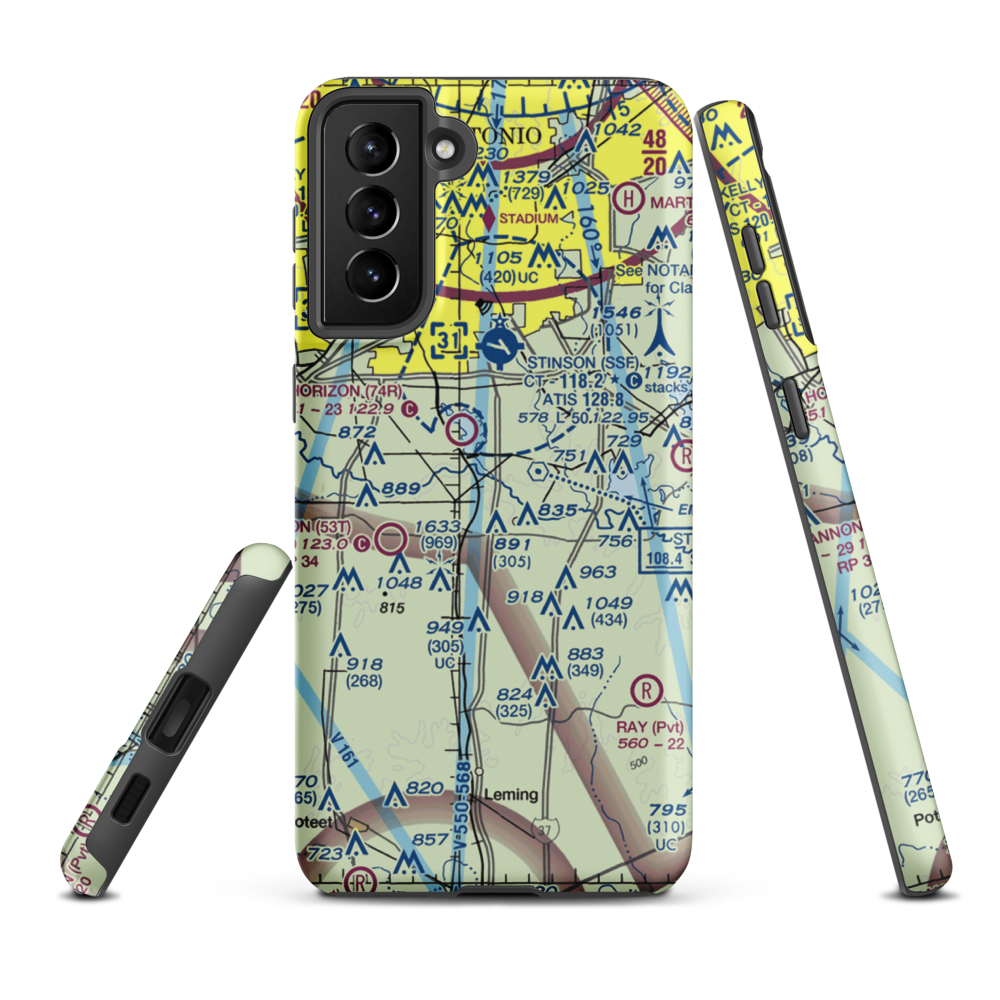 Triple R Airport (75XS) VFR Sectional Samsung Phone Case Samsung Galaxy S21 Plus model shown