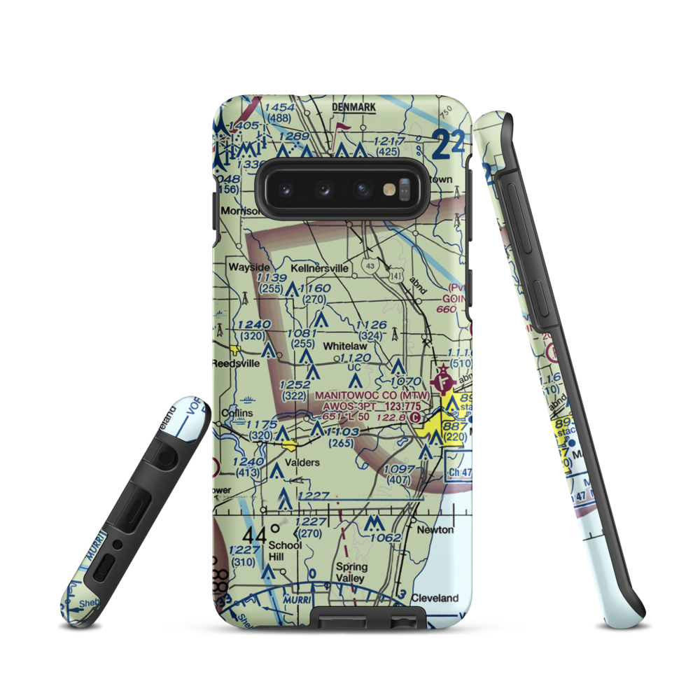 Triple S Ranch Airport (82WI) VFR Sectional Samsung Phone Case Samsung Galaxy S10 model shown