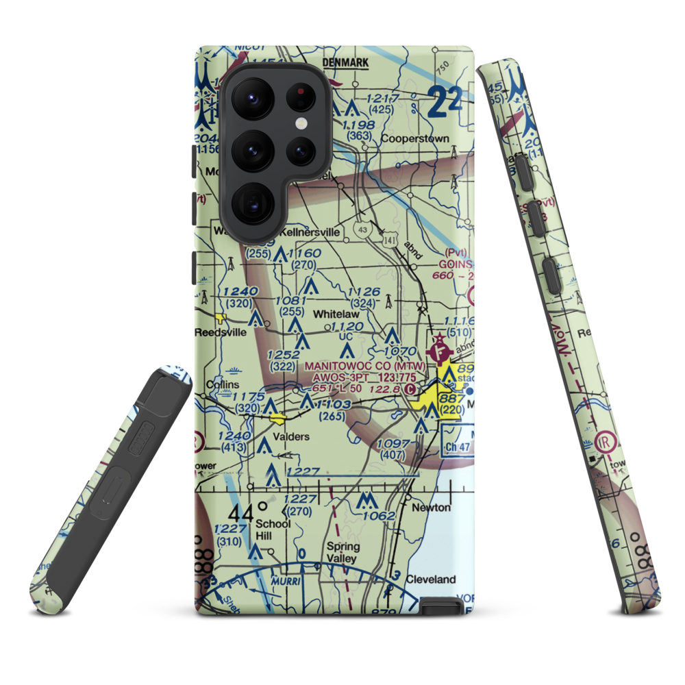 Triple S Ranch Airport (82WI) VFR Sectional Samsung Phone Case Samsung Galaxy S22 Ultra model shown