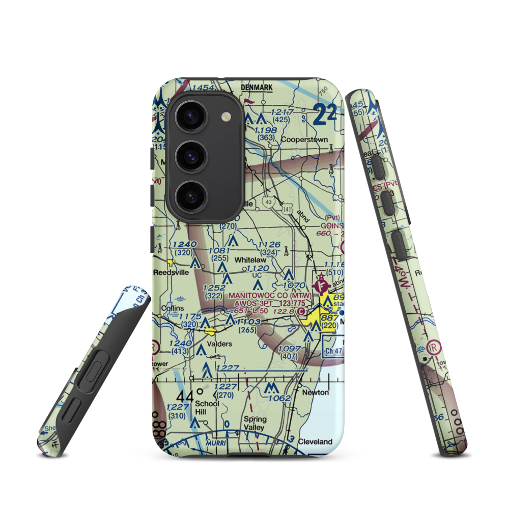 Triple S Ranch Airport (82WI) VFR Sectional Samsung Phone Case Samsung Galaxy S23 model shown