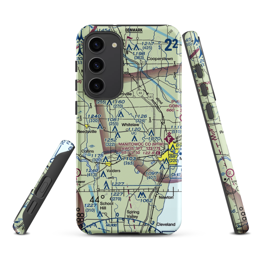 Triple S Ranch Airport (82WI) VFR Sectional Samsung Phone Case Samsung Galaxy S23 Plus model shown