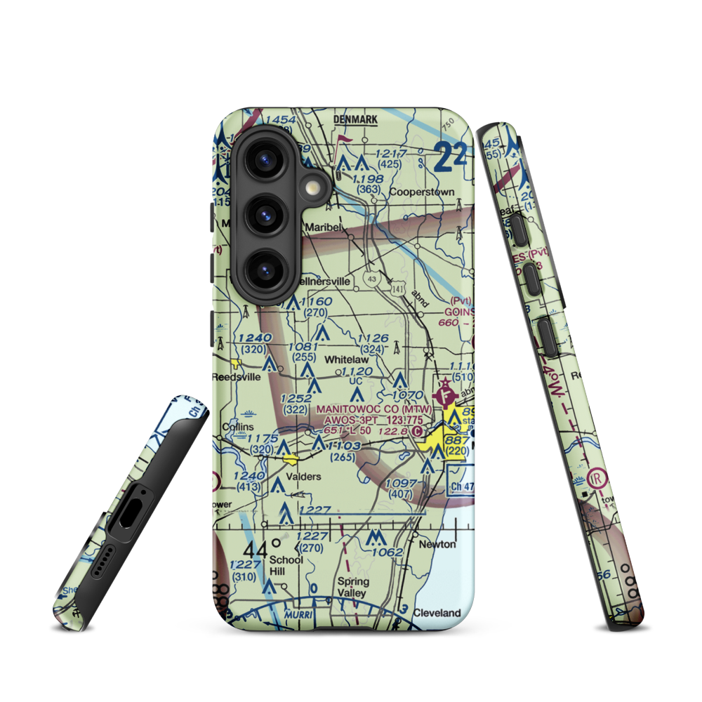 Triple S Ranch Airport (82WI) VFR Sectional Samsung Phone Case Samsung Galaxy S24 model shown