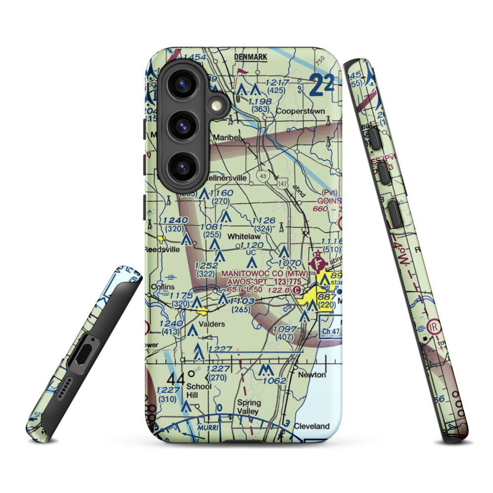 Triple S Ranch Airport (82WI) VFR Sectional Samsung Phone Case Samsung Galaxy S24 Plus model shown