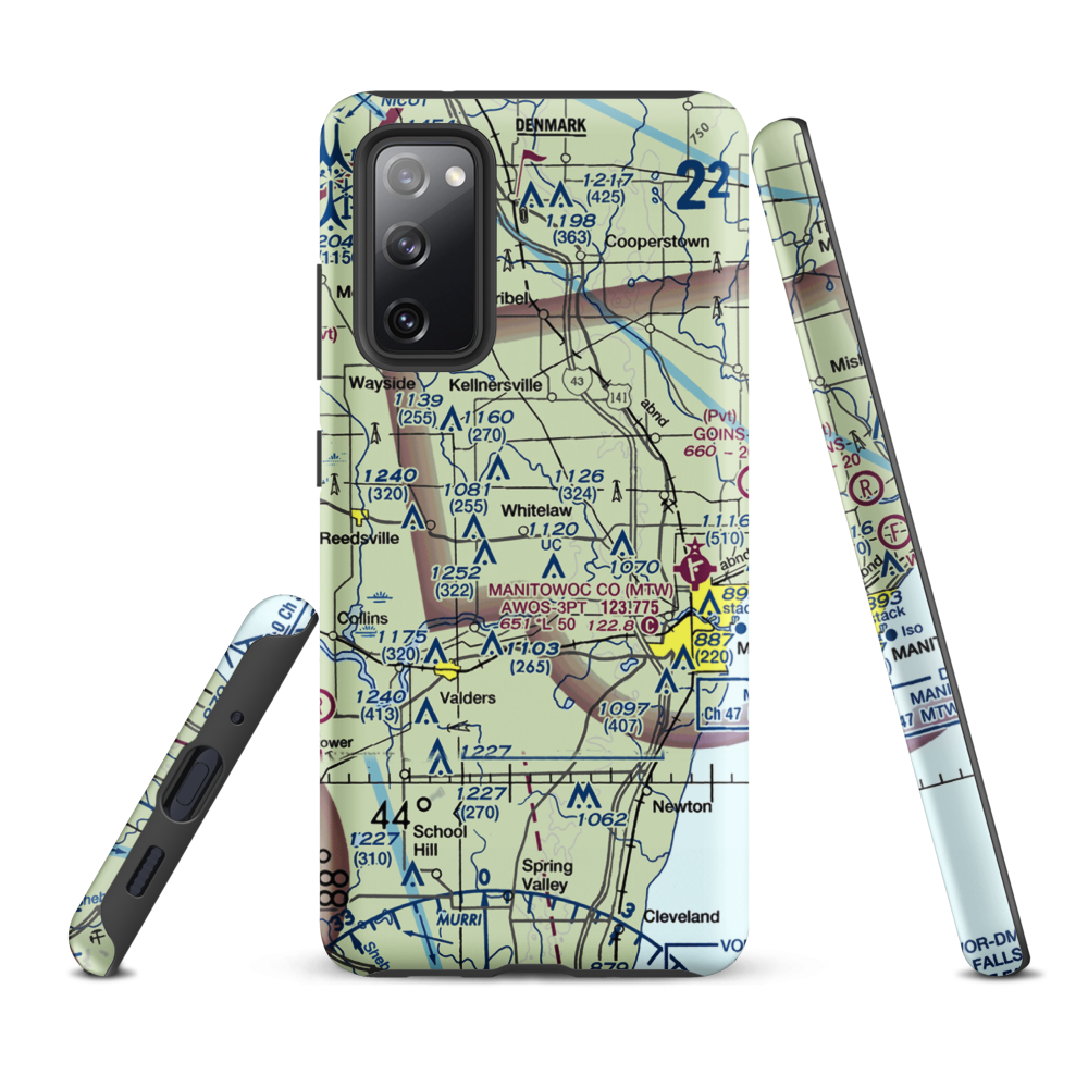 Triple S Ranch Airport (82WI) VFR Sectional Samsung Phone Case Samsung Galaxy S20 FE model shown