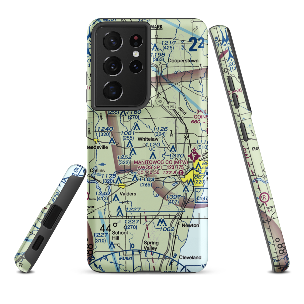 Triple S Ranch Airport (82WI) VFR Sectional Samsung Phone Case Samsung Galaxy S21 Ultra model shown