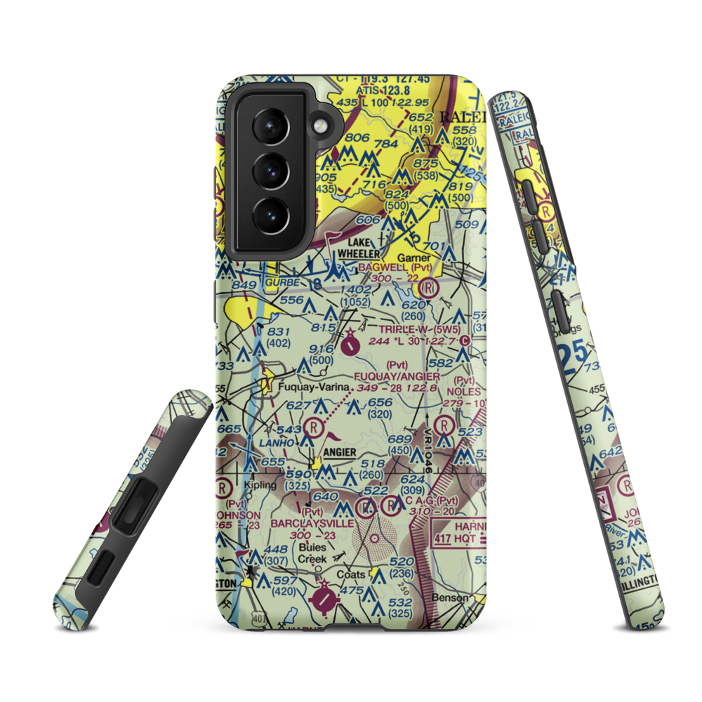 Triple W Airport (5W5) VFR Sectional Samsung Phone Case Samsung Galaxy S21 FE model shown