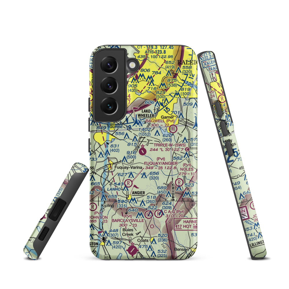 Triple W Airport (5W5) VFR Sectional Samsung Phone Case Samsung Galaxy S22 model shown