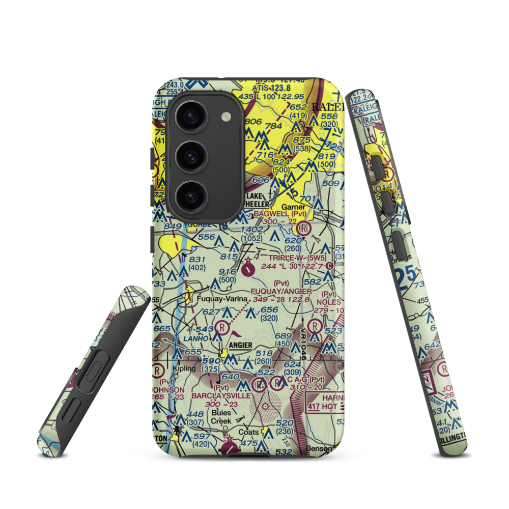 Triple W Airport (5W5) VFR Sectional Samsung Phone Case Samsung Galaxy S23 model shown