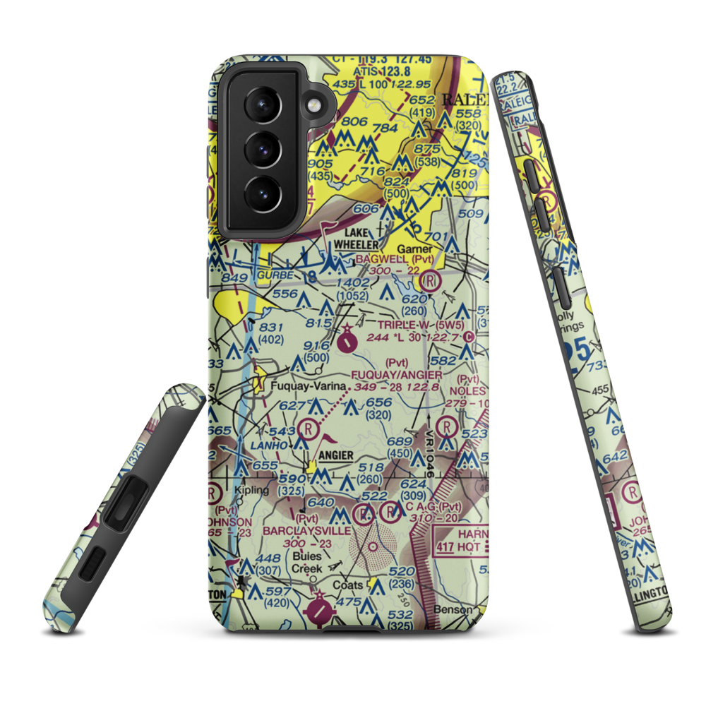 Triple W Airport (5W5) VFR Sectional Samsung Phone Case Samsung Galaxy S21 Plus model shown