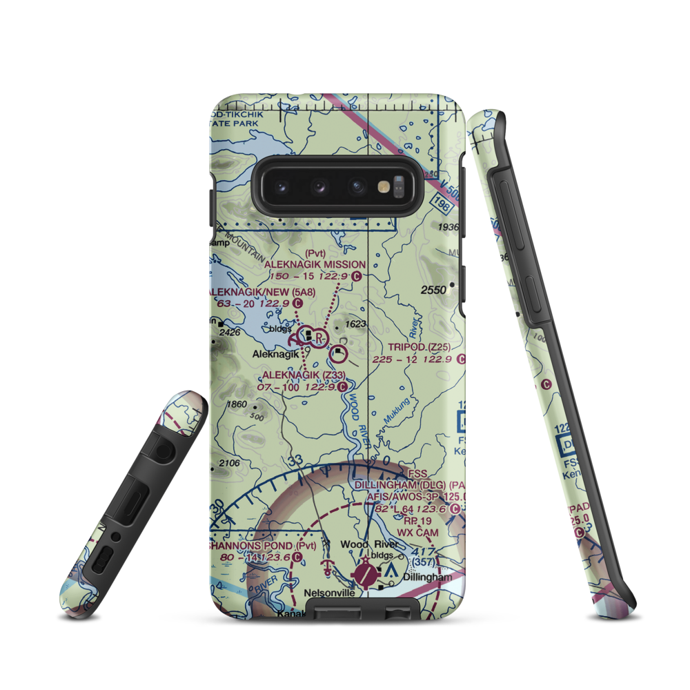 Tripod Airport (Z25) VFR Sectional Samsung Phone Case Samsung Galaxy S10 model shown