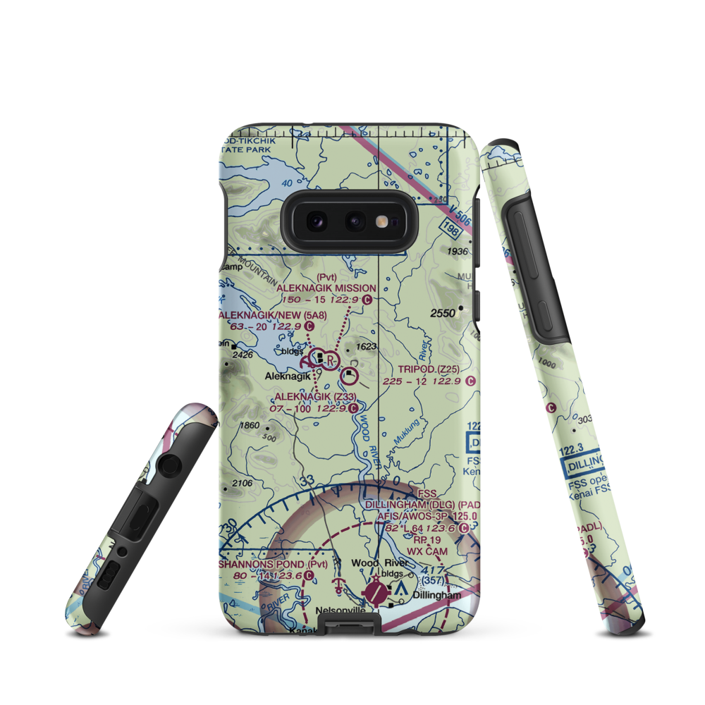 Tripod Airport (Z25) VFR Sectional Samsung Phone Case Samsung Galaxy S10e model shown