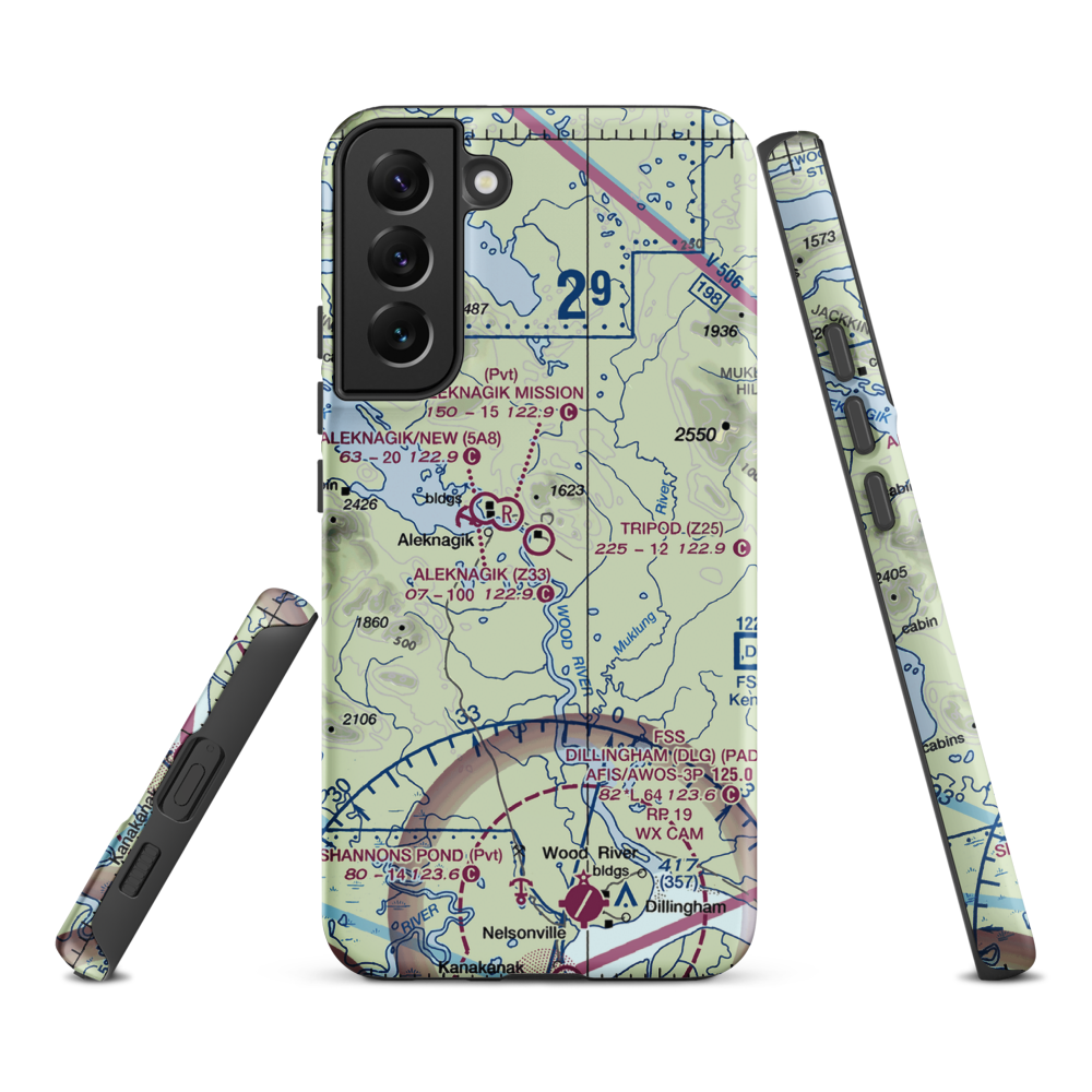 Tripod Airport (Z25) VFR Sectional Samsung Phone Case Samsung Galaxy S22 Plus model shown