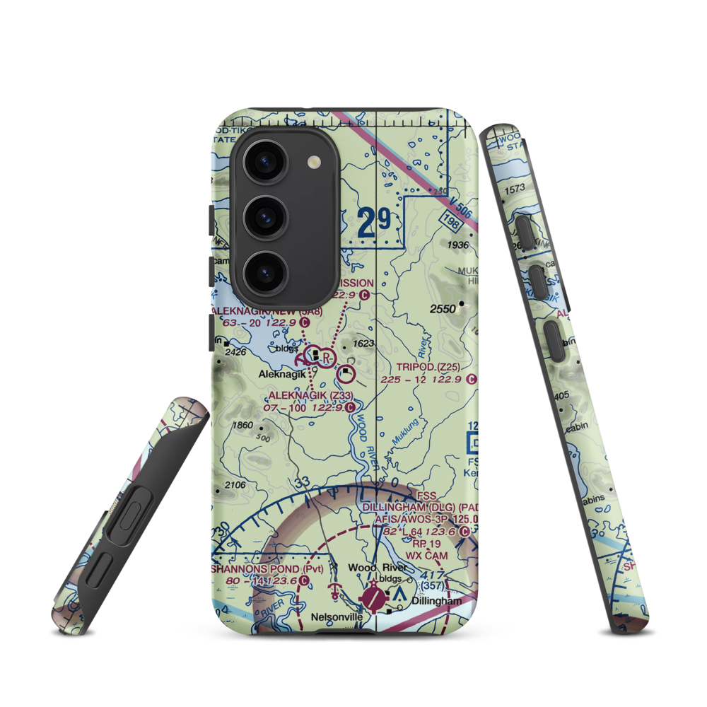 Tripod Airport (Z25) VFR Sectional Samsung Phone Case Samsung Galaxy S23 model shown