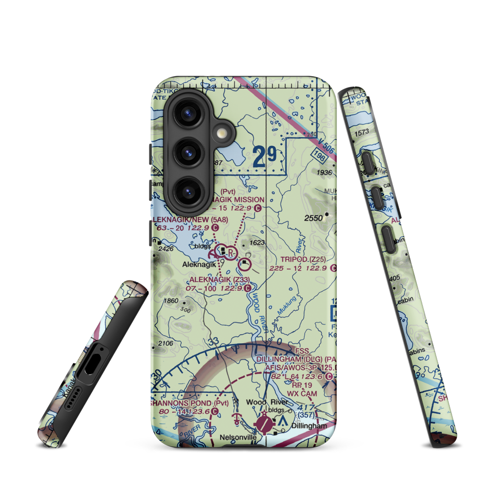 Tripod Airport (Z25) VFR Sectional Samsung Phone Case Samsung Galaxy S24 model shown