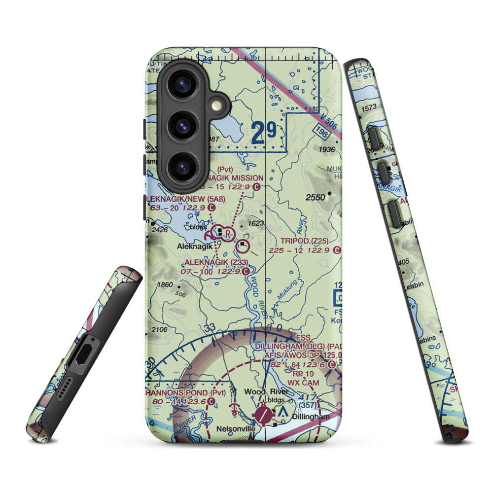 Tripod Airport (Z25) VFR Sectional Samsung Phone Case Samsung Galaxy S24 Plus model shown