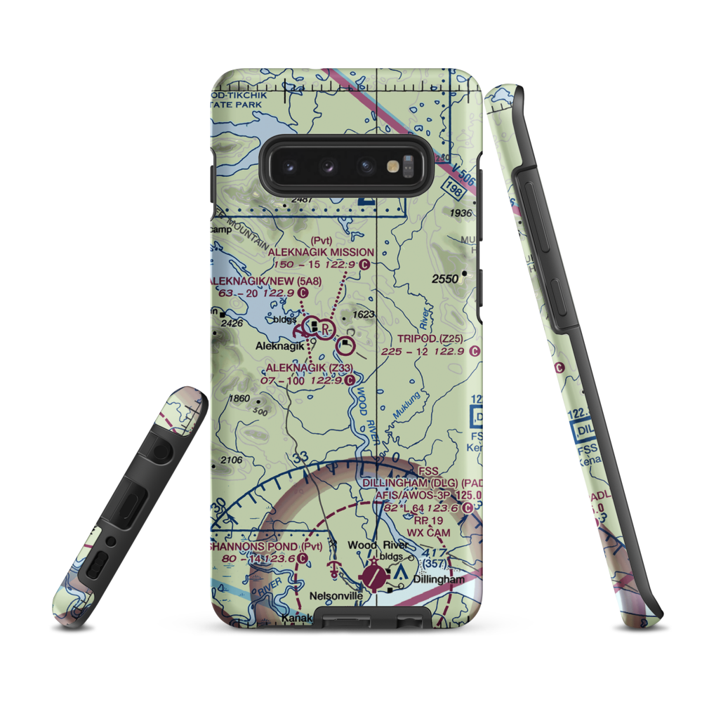 Tripod Airport (Z25) VFR Sectional Samsung Phone Case Samsung Galaxy S10 Plus model shown