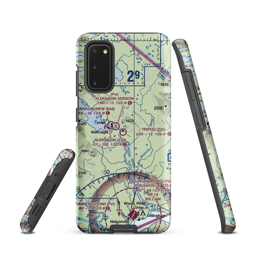 Tripod Airport (Z25) VFR Sectional Samsung Phone Case Samsung Galaxy S20 model shown