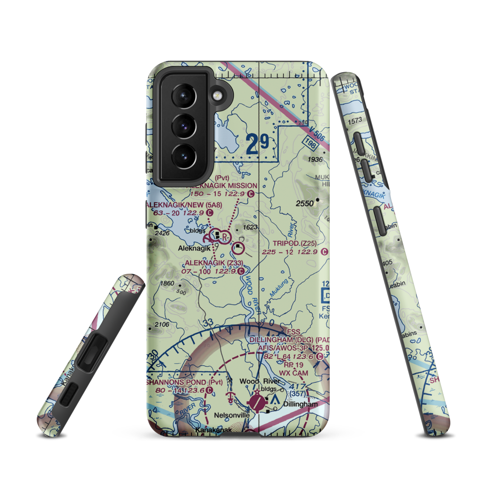 Tripod Airport (Z25) VFR Sectional Samsung Phone Case Samsung Galaxy S21 model shown