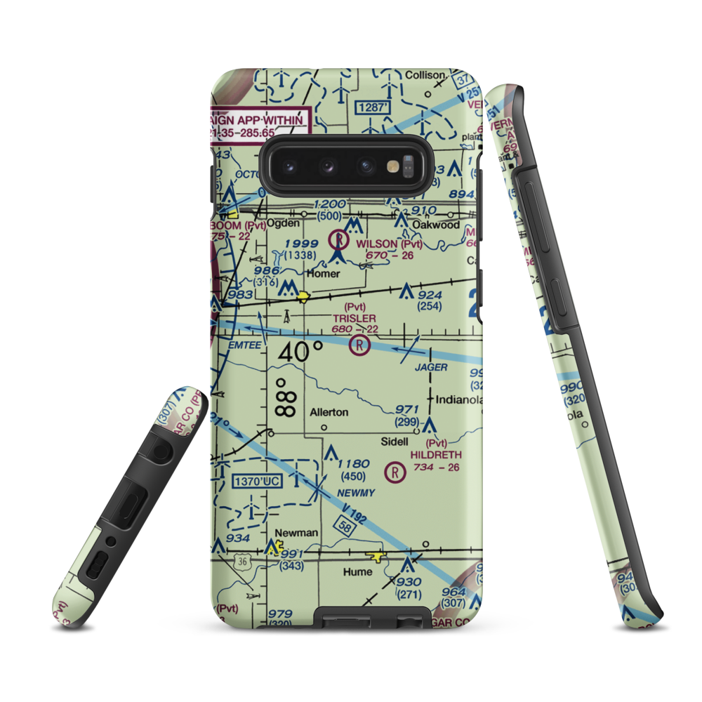 Trisler Airport (6IS8) VFR Sectional Samsung Phone Case Samsung Galaxy S10 Plus model shown