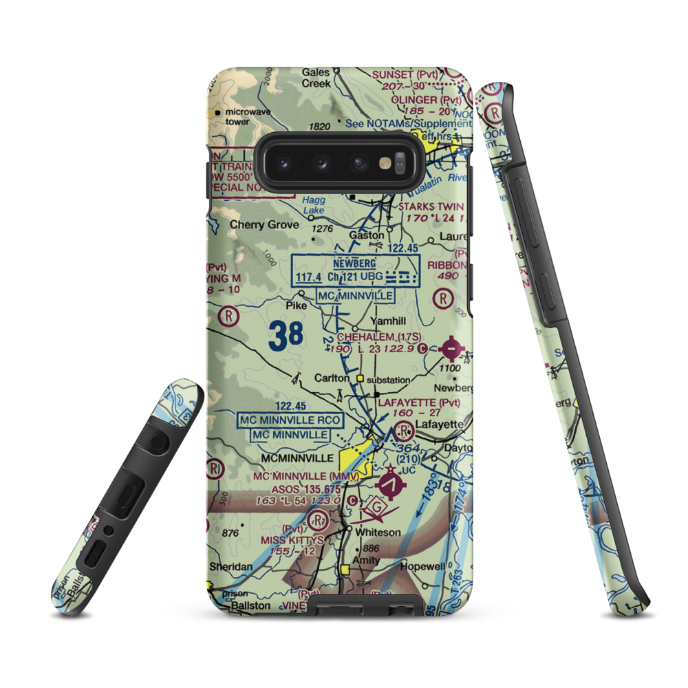 Trivelpiece Airport (OR59) VFR Sectional Samsung Phone Case Samsung Galaxy S10 Plus model shown