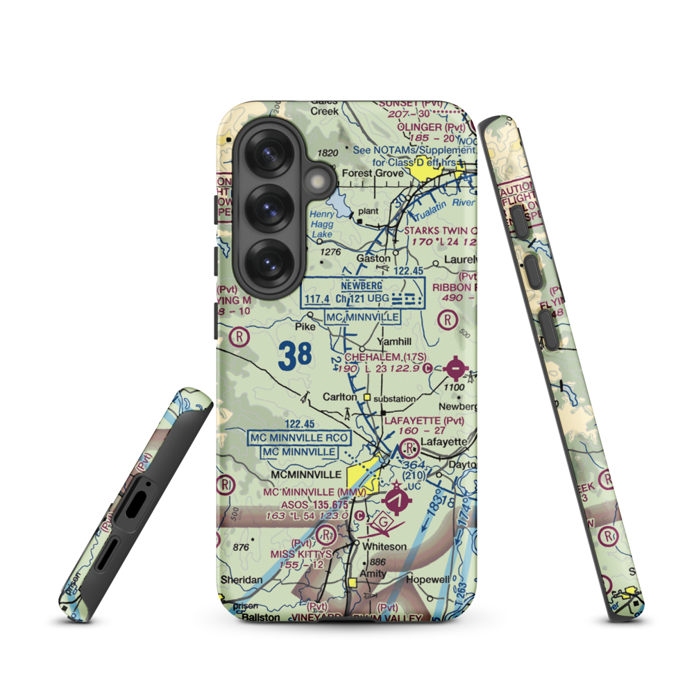 Trivelpiece Airport (OR59) VFR Sectional Samsung Phone Case Samsung Galaxy S25 model shown