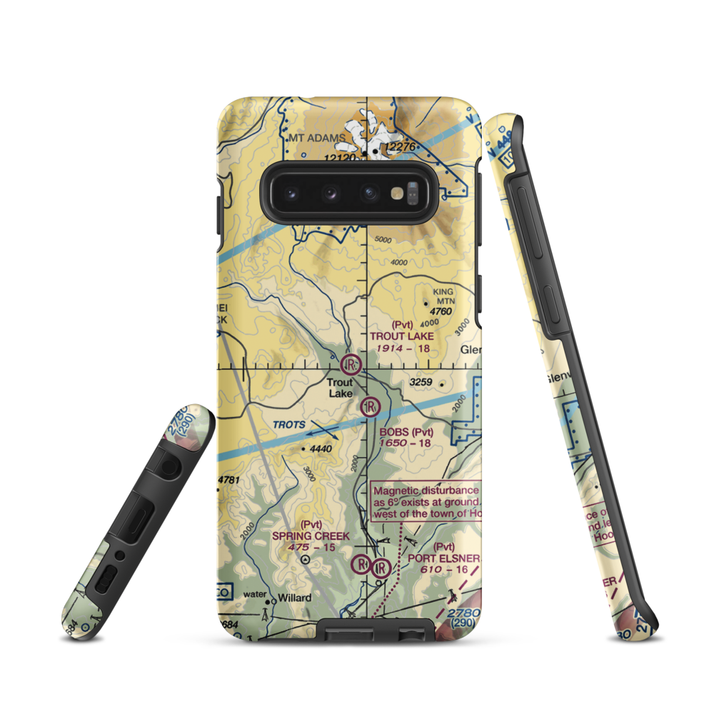 Trout Lake Airport (66WA) VFR Sectional Samsung Phone Case Samsung Galaxy S10 model shown