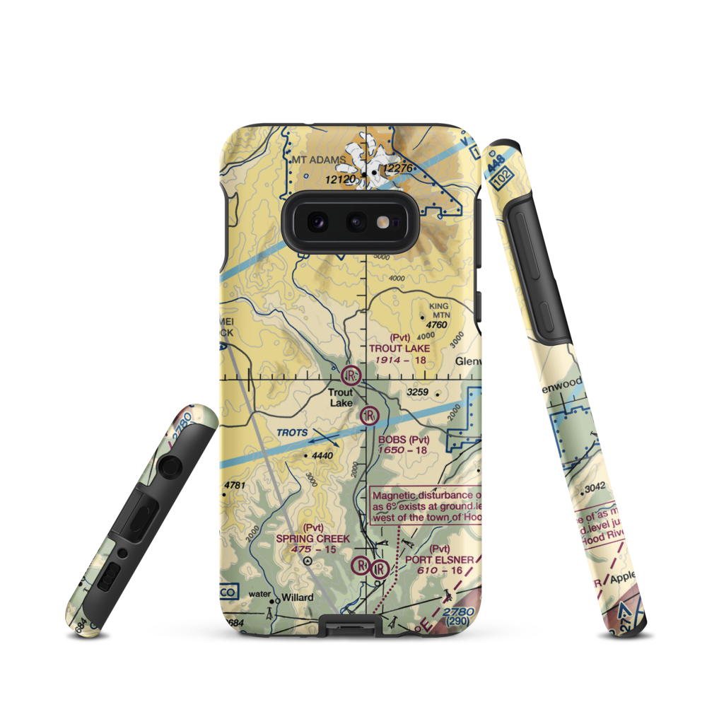 Trout Lake Airport (66WA) VFR Sectional Samsung Phone Case Samsung Galaxy S10e model shown