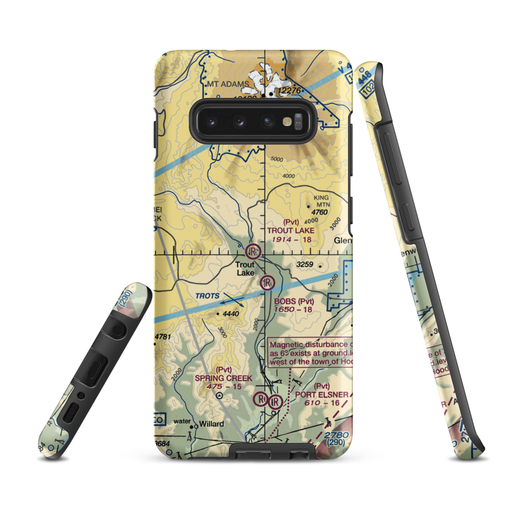 Trout Lake Airport (66WA) VFR Sectional Samsung Phone Case Samsung Galaxy S10 Plus model shown