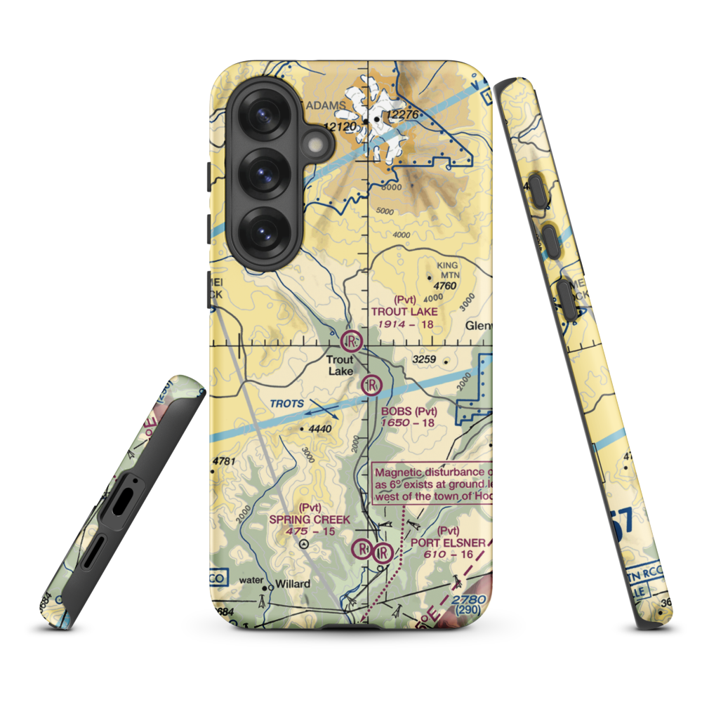 Trout Lake Airport (66WA) VFR Sectional Samsung Phone Case Samsung Galaxy S25 Plus model shown